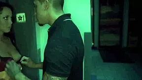 who'd guess this blue dress babe ends up bound in extreme bdsm domination?