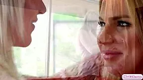 Busty lesbian wives finger lick scissor suck pussies on pool table cunilingus kissing