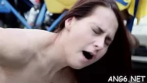 naughty petite slut gives wet blowjob then rides hard one-eyed monster