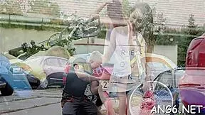 naughty petite slut gives wet blowjob then rides hard one-eyed monster