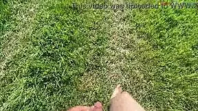 wanna stroke your cock while i masturbate barefoot outdoors this fall?