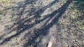 wanna stroke your cock while i masturbate barefoot outdoors this fall?