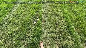 wanna stroke your cock while i masturbate barefoot outdoors this fall?