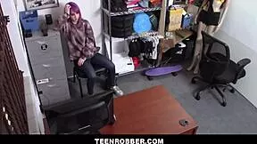Teenrobber Petite 18+ Shoplifter Val Steele with Tattoos Purple Hair Fucked Hard by Officer after Clothes Ripped Agreement