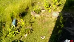 Hot invader sneaks into abandoned house for balcony kitchen public pounding frenzy