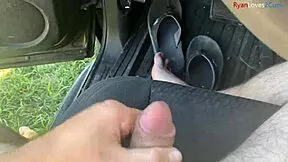 wanna stroke your cock while i masturbate barefoot outdoors this fall?