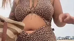 young african heads to beach in dress no panties chats dirty with guy