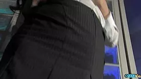 corporate bitch teases with big tits nipples until fierce cum explosion