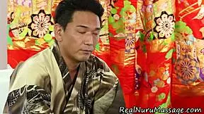 Cute Asian Masseuse Gives Nuru Handjob and Petite Fetish Massage