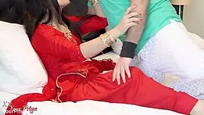 hot priya bends over in red salwar suit for hard doggystyle fuck