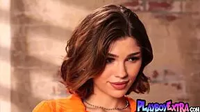 Handcuffed abbie brandon strips nude, poses sexy in jail cell