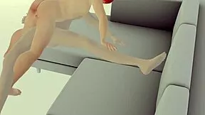 Chinese Model Fucks Photographer on Sofa in Red Lingerie to Settle Photo Debt