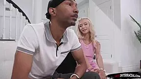 She sneaks away from her boyfriend to deepthroat and ride stepdad's big cock for facial cumshot