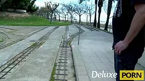 Sexy young Spanish latina spots a stranger and they fuck wildly in the forest