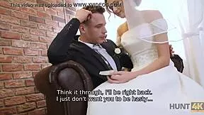 A rich man pays big to fuck hot young 18+ babe right on her wedding day