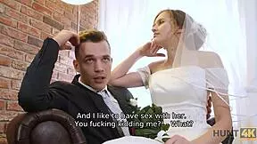 A rich man pays big to fuck hot young 18+ babe right on her wedding day