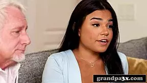 Kinky old man shows stepgranddaughter sofa casting fuck 😏💦