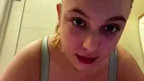 fat bbw teen deepthroats huge dildo while horny for hardcore cock and big natural tits bounce