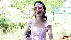 German Scout Petite 150Cm Teen Long Labia Mini Tits Risky Outdoor Casting Pound