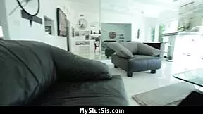 stepbrother sniffs her panties then fucks tight teen pussy doggystyle