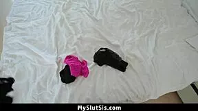 stepbrother sniffs her panties then fucks tight teen pussy doggystyle