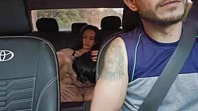 app driver picks up hot lesbian couple from party for kinky pussy licking