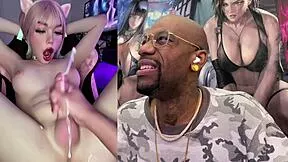 beautiful trans asian gamer girl cock jerked hard cums big