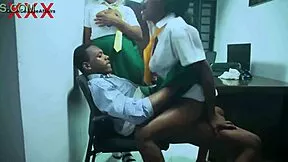 bad female students bent over for teacher's big cock doggystyle in office 3some