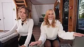 hot girls verlonis and poshspicy seduce guys into wild foursome