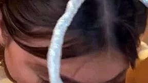 skinny tall ex gf deepthroats my big cock sloppy pov homemade on mobile with natural tits big ass