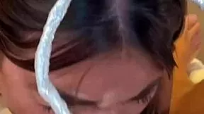 skinny tall ex gf deepthroats my big cock sloppy pov homemade on mobile with natural tits big ass