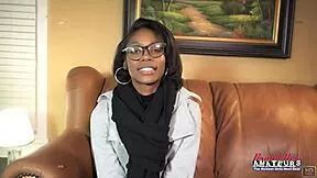 So this nerdy brunette sylvia fingers her hairy pussy then blows big cock before riding it hard.