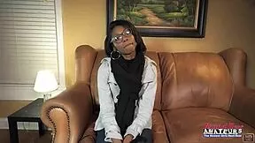 So this nerdy brunette sylvia fingers her hairy pussy then blows big cock before riding it hard.