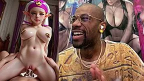 thicc beefy brown pussy licked deep 😍 princess zelda creampied hard in tight hole nerdy girl oozes cum after tendril fuck 💦