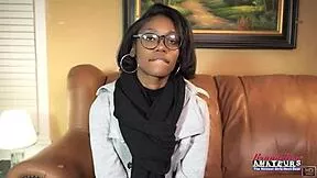 So this nerdy brunette sylvia fingers her hairy pussy then blows big cock before riding it hard.