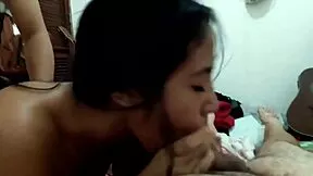 Hotwife wife sucks cuckold hubby while professor creampies her!