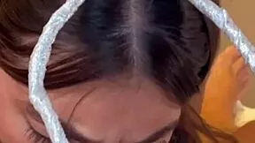 skinny tall ex gf deepthroats my big cock sloppy pov homemade on mobile with natural tits big ass