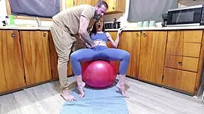 super horny girl humps workout ball until massive squirting orgasm hits