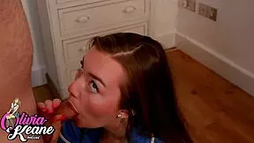 wet teen nurse in lingerie and stockings shows off big tits and deepthroat skills on patient