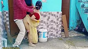 indian stepmom and stepdaughter share outdoor pounding with boy