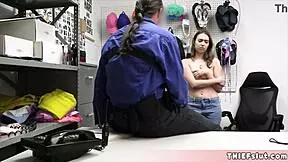 i used my cute feet and tight pussy to calm that pissed mall cop