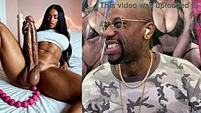 Big-Breasted Trans Damsel Sucks Ebony Cock with Anal Beads