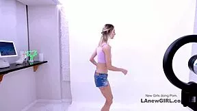 Hot Skinny Tanned Girl with Piercing RIMS and SUCKS Big Cock in Casting Interview