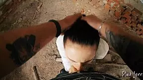 check out this pov of long haired teen deepthroated outdoors