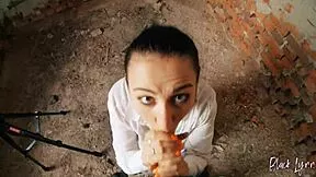 check out this pov of long haired teen deepthroated outdoors