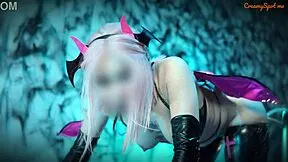 that halloween succubus is bound tight taking nonstop creampie from the machine