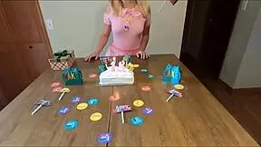 Sweet 18-year-old celebrates birthday deepthroating stepdad's cock on her special day