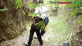 she screams wildly during intense bush track outdoor pounding session