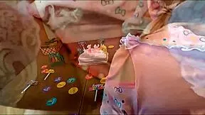 Sweet 18-year-old celebrates birthday deepthroating stepdad's cock on her special day