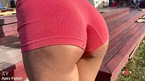 vivas ass sizzles in tight shorts during outdoor yoga 😍🍑
